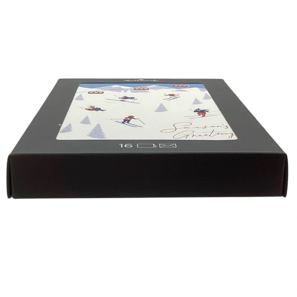 Hallmark Alpine Ski Slopes Boxed Christmas Cards, Pack of 16 (NWT)